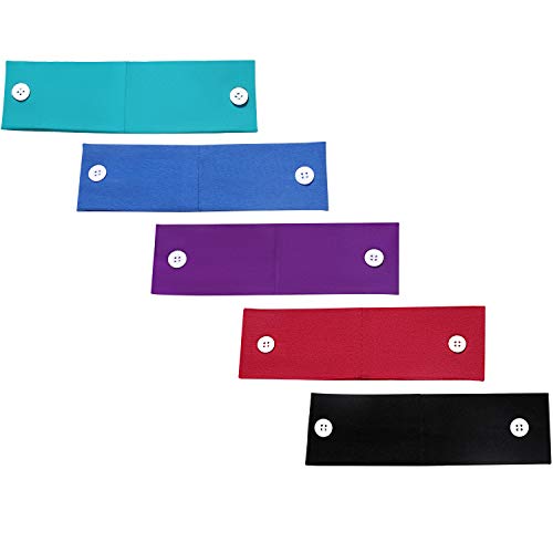 5 Pieces Button Headband Non Slip Nurse Headbands Multicolored Ear Protection Holder for Nurses Doctors Friends Ear Protection