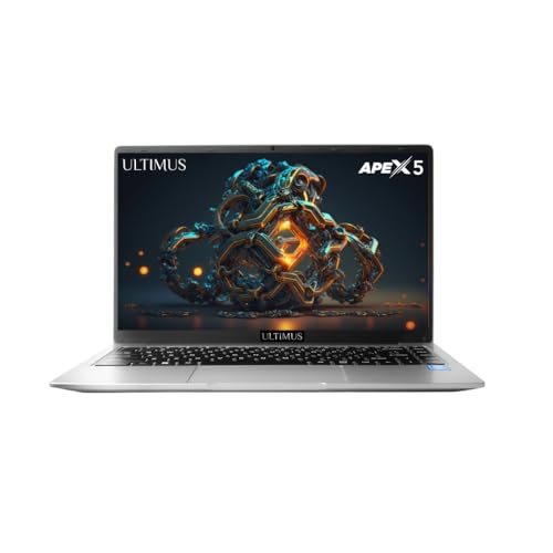 Ultimus APEX5 Laptop Intel core i5 12th Gen 1235U Laptop 8GB RAM 512GB SSD Expandable~1TB FHD IPS 14.1 Win 11 Home ‎DDR4 SDRAM 3xUSB ‎SD Card Slot Iris Xe Graphics MS Office 365 (Trial) Silver