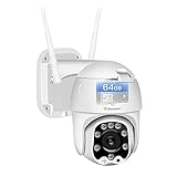Jennov WiFi Camera Outdoor 1080P-PTZ IP Camera with Night Vision and Motion Detection-Wireless Security Camera with Two Way Audio IP66 Waterproof Pre-Installed 64G Mirco SD Card