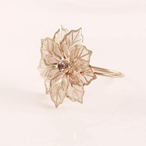 TOPBATHY 6 peças de anéis de guardanapo de fivelas de serviço Porta-fivelas Flor de strass Decoraçõe