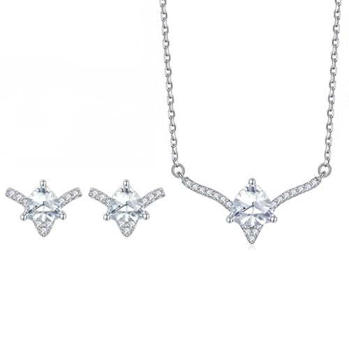 Pendentif en moissanite or 14 carats : boucles d'oreilles asymétriques et collier de défilé