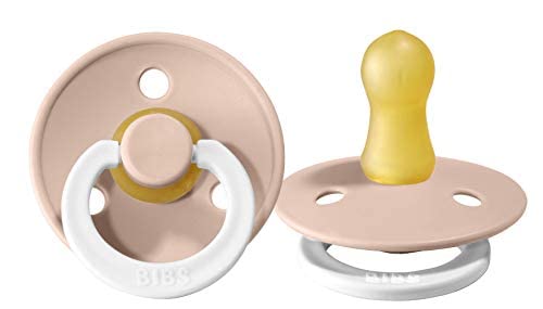 Image of BIBS Pacifiers Colour Collection | Natural Rubber Baby Pacifier | Set of 2 BPA-Free Soothers | Made in Denmark | 18+ Months (Pack of 2) | Blush Night