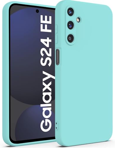 Image of DIZORO Compatible with Samsung S24 FE 5G Back Cover with Upgraded Square Edges for Camera Protection Shockproof Flexible Matte Liquid Silicone Mobile Phone Case (OG Mint)