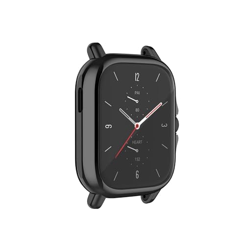 Image of Removable Screen Protector Watch Case Cover Compatible with Amazfit | Realme | Redmi Anti Scratch 360 Full Bumper Cover Shockproof Cases for Men and Women (Amazfit GTS 2 /GTS 2E /GTS 3 (Black))