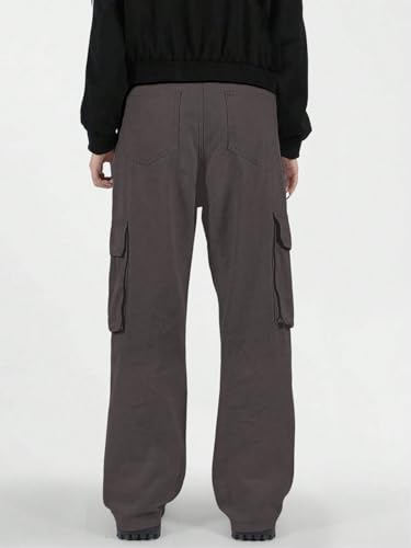 Image of GRECIILOOKS Men's Regular Fit Low Rise Cargos Trousers | Baggy Cargo Pants for Man | Loose Fit | Treck Pent with Multiple Pockets (Available in Plus Size)