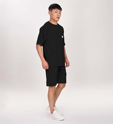 Image of SHODOX Men's Solid Relaxed Fit T Shirt and Shorts Set | Casual Summer Wear | Comfortable Stylish Outfit for Men