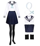 C-ZOFEK Women's US Size Cosplay Costume Schoolgirl Uniform with Headwear Tights (Small)