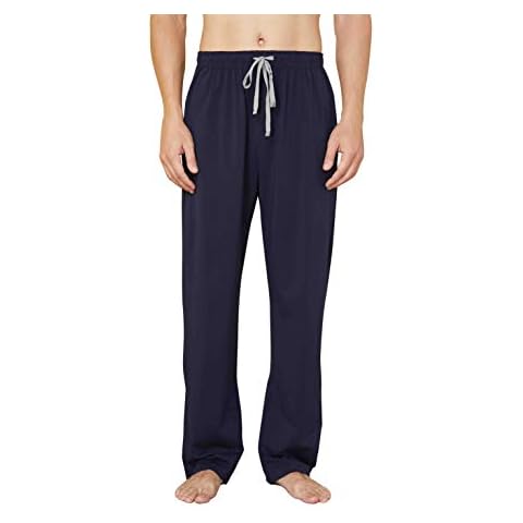 WORW Mens Pajama Pants, Soft Cotton Sleep Lounge Pants (Navy, Large) Cover