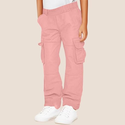 Boys Girls Cargo Sweatpants Kids Open Bottom Loose Fit Hiking Jogger Solid Color with Pockets Teen Casual Clothes2