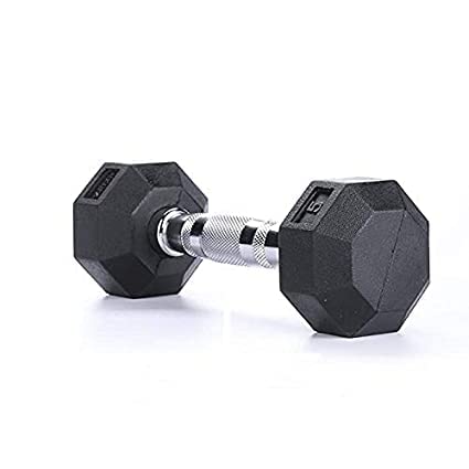 Fitronix Rubber Coated Hexagon Dumbbell 5kgs (1 Piece)-image-34