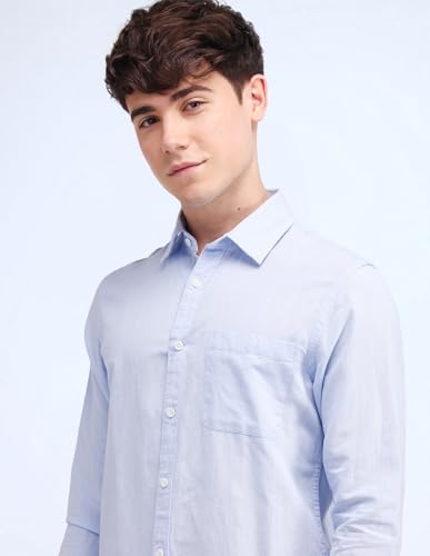 Image of Flying Machine Men's Slim Fit Shirt | Solid | Long Sleeves | Shirt for Man