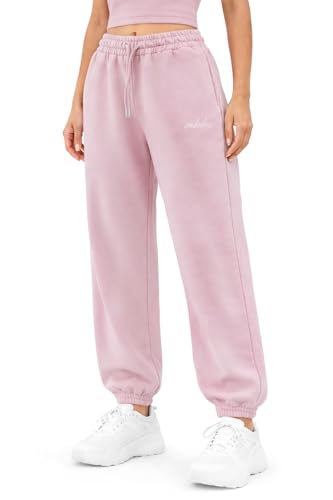 SMILODOX Jogginghose Damen Elura Tapered Fit Trainingshose Sweatpants mit elastischem Bund Tunnelzug und Kordelzug Elastische Beinabschlüsse Logo-Stitching Clean Fit Gym & Homewear