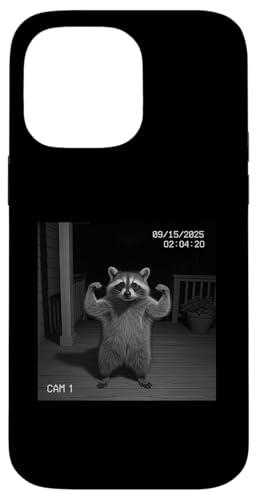Funny Raccoon Flexing On Security Camera X}zP[X iPhone 14 Pro Max p