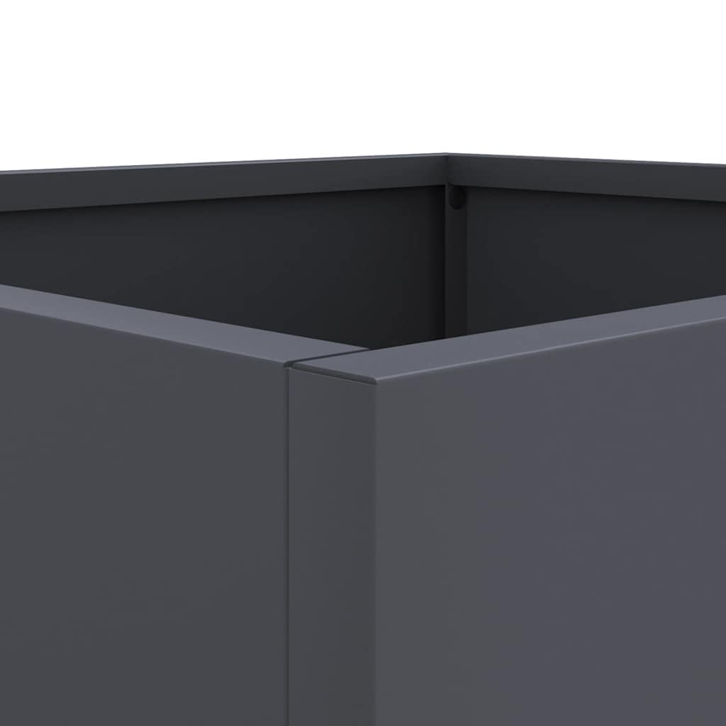vidaXL Jardinières 2 pcs, Bacs à Fleurs, Pots de Plantes, Boîtes à Fleurs, Jardinières Surélevées de Jardin Terrasse, Anthracite 42x40x39 cm Acier