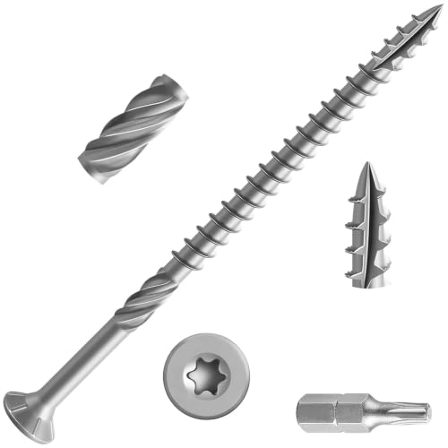 Wensilon 10 * 3-1/2" 304 Stainless Steel Deck Screws, (975pcs) 15 lbs.Exterior Wood Screws, Rust Resistant epoxy Coated, Bronze, T25 Star Bit