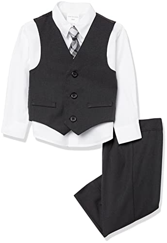 Image of Van Heusen Baby-Boys 4-Piece Formal Dress Up Vest Set, Vest, Pants, Collared Dress Shirt, and Tie