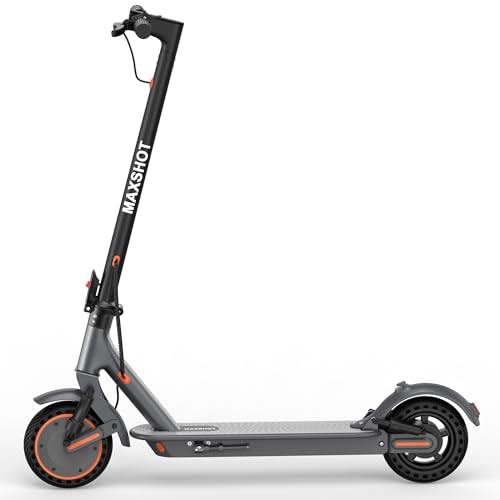 Image of Maxshot Electric Scooter, 8.5 inch /10 inch /14 inch Tire, 16 /19 /22 Mph Top Speed, 12 /16 /21 /27 /28 /49 /50 Miles Long Range, Folding Escooter for Adults and Kids with Seat Bag, Dual Braking, Dual Suspension, App