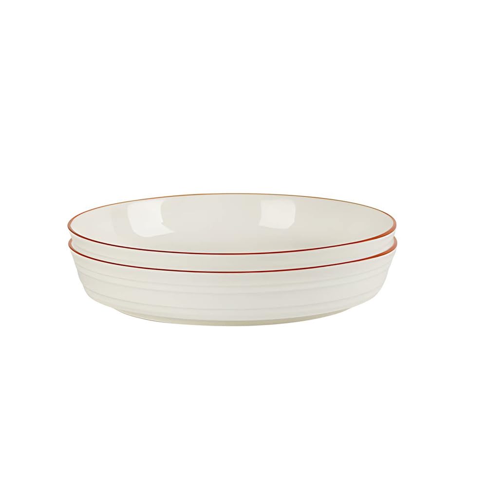 YTSMZX Ceramic Dinner Plate (Deep Plate) 2 Piece Set White