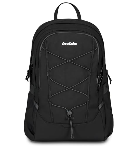 Invicta Zaino Lavoro Act Plus, Nero, Doppio Scomparto Con Tasca Pc 14", Tasca Borraccia E Fondo Rinforzato, Zaino Capiente E Versatile Da 29 L Per Uff