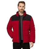 Levi's Men's Arctic Cloth Retro Bubble Puffer Jacket, Red/Black Tonal Logo, Large