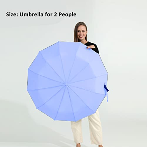 Image of BAODINI Windproof Compact Rain Umbrella for Travel 42 /46 Inch Premium Fabric Auto Open Perfect for Purse and Backpack Portable Umbrella for Women and Men