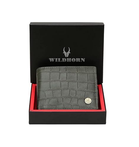 Image of WildHorn RFID Protected Leather Wallet for Men,Black