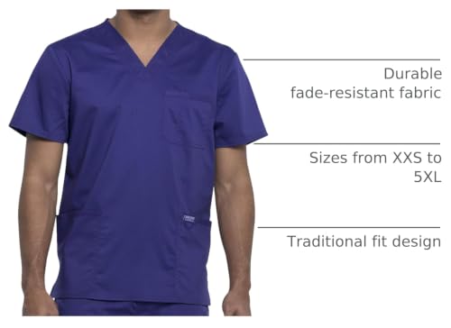 Image of Cherokee WW Revolution V-Neck Scrub Top for Men with 3 Pockets