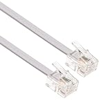 Keple RJ11 Cable ADSL 10ft Extension Lead Phone Cord Telephone Plug High Speed Xfinity Internet Broadband Male to Male Router and Modem to RJ11 Phone Socket, Microfilter, Landline Wire (White)