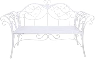 Banco de jardim ao ar livre, banco de pátio de jardim ao ar livre para o seu tempo de lazer, banco de jardim de 52 polegadas, banco de terraço de parque, cadeira de assento duplo de pátio, cadeira de