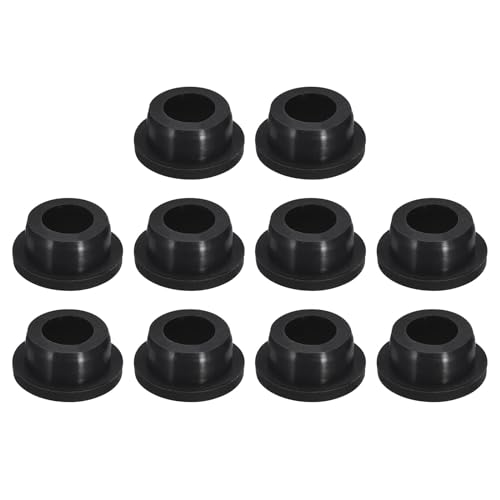 Image of uxcell 10 Pcs Black Plug Holes, Waterproof Rubber Button Plug for 24.5mm / 0.96 inch Hole