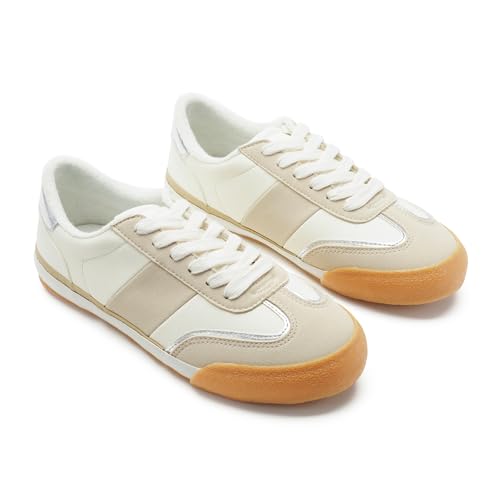 FUNKYMONKEY Women Fashion Sneakers Lace Up Comfort Casual Tennis Skate Shoes Lightweight Anti Slip Walking Footwear2