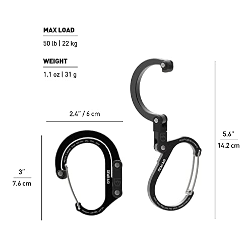 GEAR-AID-HEROCLIP-Carabiner-Clip-and-Hook-Small-for-Purse-Stroller-and-Backpack-Blue-Steel
