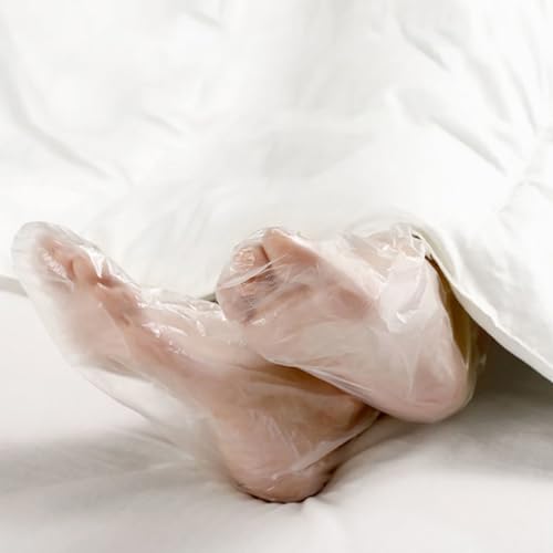 FSSTUD 200 Stück transparente Kunststoff-Fußbeutel, Paraffinwachs, Badeeinlagen, Fußabdeckungen, Fußmaske, feuchtigkeitsspendende Socken, Pedikürebeutel für heiße Spa-Wachsbehandlung