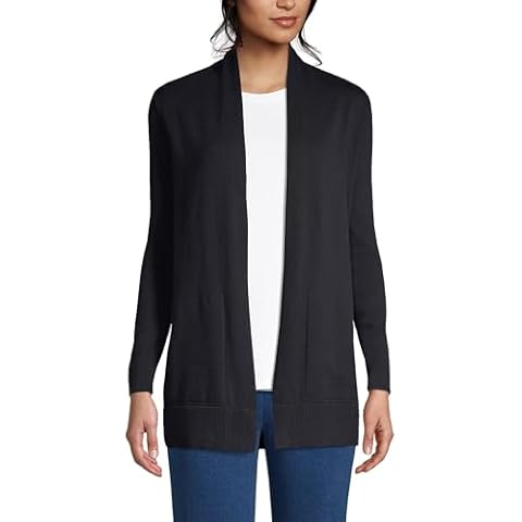 Lands' End Cotton Long Sleeve Cardigan Cover