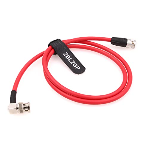 ZBLZGP 12G-SDI LV-61S BNC Male to Right Angle BNC Male 75 ohm Coaxial shielded Cable for 4K Video Camera, Red, 1M - Image 2