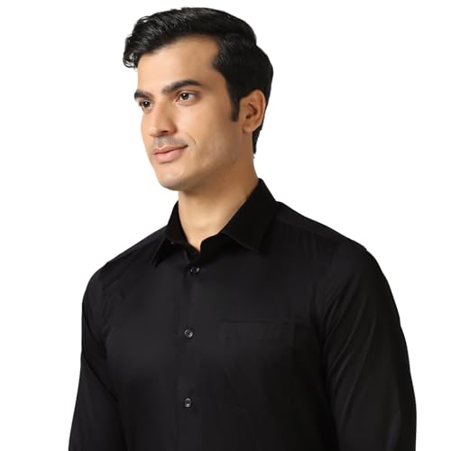 Image of blackberrys Men Non Iron Shirt with Smooth Finish, Full Sleeves and Balanced Tailoring | Suitable for Office Styling, Workplace Dressing and Professional Settings