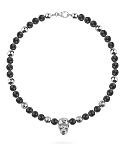 Collier homme acier Philipp Plein argenté de 50 cm au design rock de luxe