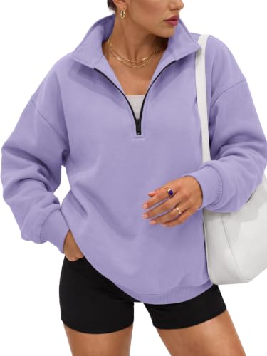 Image of Trendy Queen Women's Oversized Sweatshirts Half Quarter Zip Fleece Sweaters