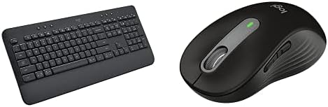 Logitech Signature K650 Comfort Full-Size Wireless Keyboard - Graphite Signature M650 L Full Size Wireless Mouse - Black Combo w. Large Mouse Graphite