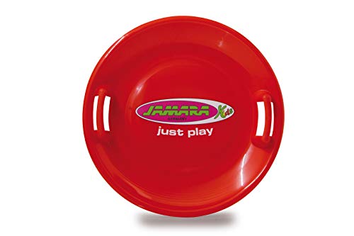 JAMARA 460368 460368-Snow Play Rutschteller 60cm-Haltegriffe an beiden Seiten, langlebiger, robuster Kunststoffkörper, Leichtgewicht mit nur 555 g, rot