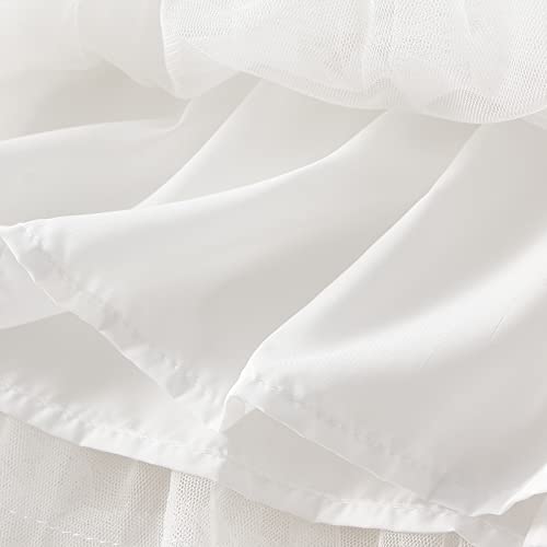 Women's Tulle Skirt Asymmetrical Pleated Elastic High Waist Layered Tutu Skirt Casual Cocktail Party A-Line Mesh Midi Skirt4