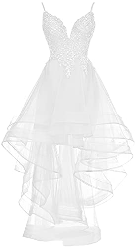 HUINI Damen Ballkleider Asymmetrisch Lang Tüll Partykleid A-Linie...