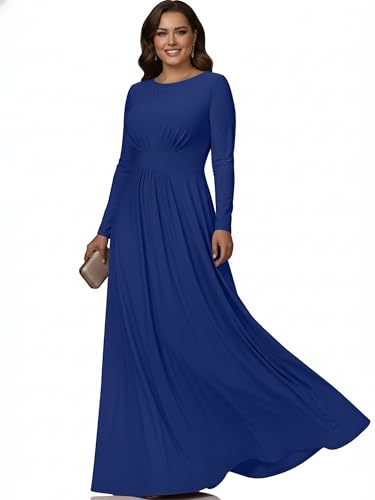 Image of KOH KOH Womens Long Sleeve Flowy Modest Elegant Evening Maxi Dress Gown