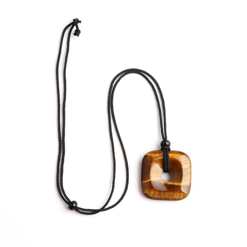 �V�R�A���W�X�g�N���X�^���D��y���_���g�l�b�N���X ���S�o�b�N���t�� - 30mm �G�X�j�b�N�X�^�C��(Tigereyestone)