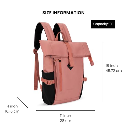 Image of Sherpani Sedona Mini, Foldsack Backpack for Women (Desert) | RFID Travel Daypack, Foldover Personal Item Bag, Fits 13 inch Laptop, Water Resistant Commuter Rucksack, Gift for Her