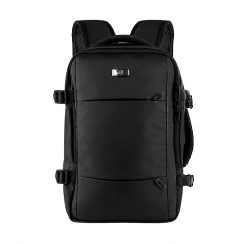 Gshield Mochila Mala de Mão Executiva Armor para Notebook até 17.3'' Expansível 27 a 40 Litros, Porta USB Integrada, Resistente à Água, Preta