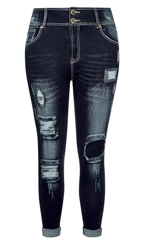 City Chic Women's Plus Size Patched Apple Skinny Jean4
