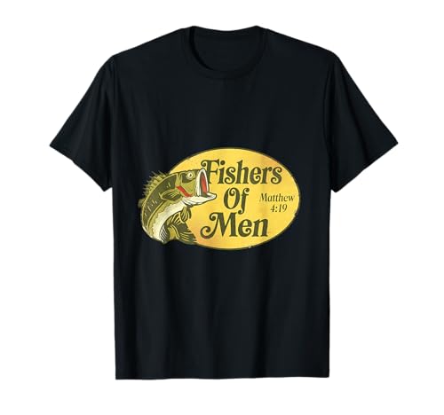 Pescatori Matteo 4:19 Bass Fishing Religioso Fede Maglietta