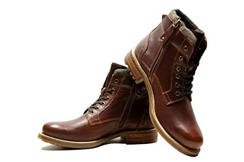 Image of Hx London Leather Men Black Stylish High Top Laceup Boot