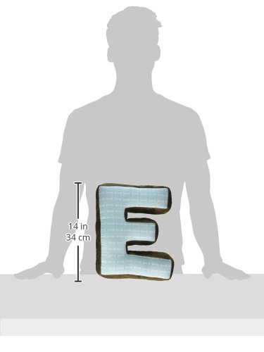 Miniatura 4 de Puppy Pal Boy - Almohada con letras "E", azul polvo, verde salvia, marrón chocolate, naranja, blanco